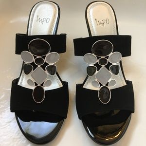 Impo Wedge Black Shoes with embellishment US 10M